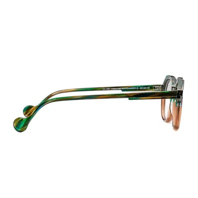 Matttew Backgammon 1897 Trama Verde Marrone Glasses In Green