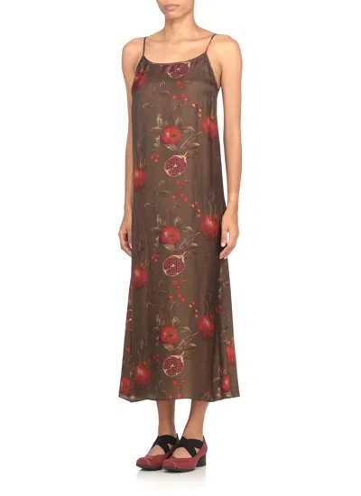 Uma Wang Midi Dress "anaya" In Brown