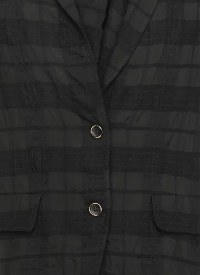 Uma Wang Long Blazer With Notched Lapels And Pockets In Black