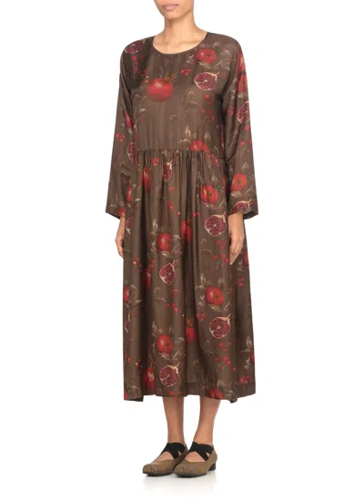 Uma Wang Crewneck Long Sleeves Fruit Print Dress In Multi