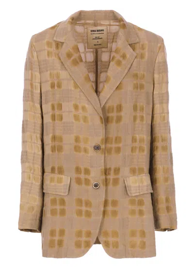 Uma Wang Tailored Blazer With Back Vent And Pockets In Brown