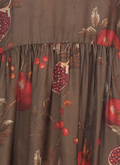 Uma Wang Crewneck Long Sleeves Fruit Print Dress In Multi