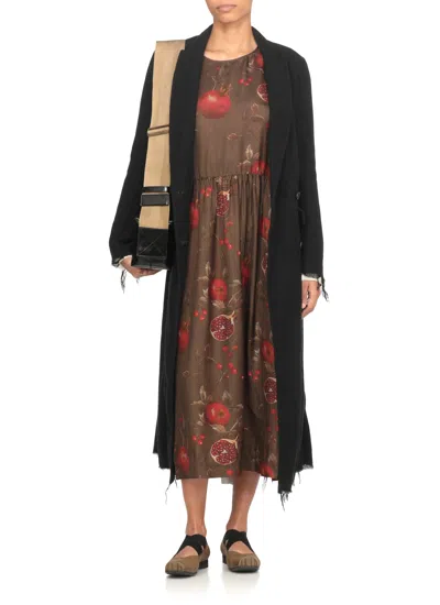 Uma Wang Crewneck Long Sleeves Fruit Print Dress In Multi