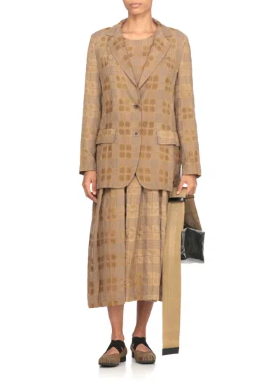 Uma Wang Tailored Blazer With Back Vent And Pockets In Brown