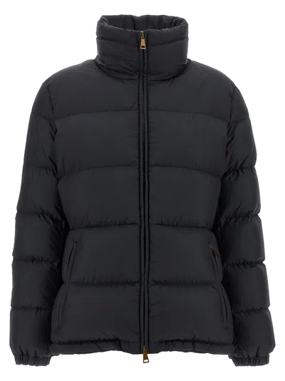 Moncler Puffer Jacket With High Collar And Cuffs In Black