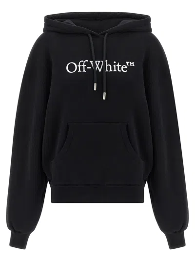 Off-white Big Logo Bookkish Hoodie In Black