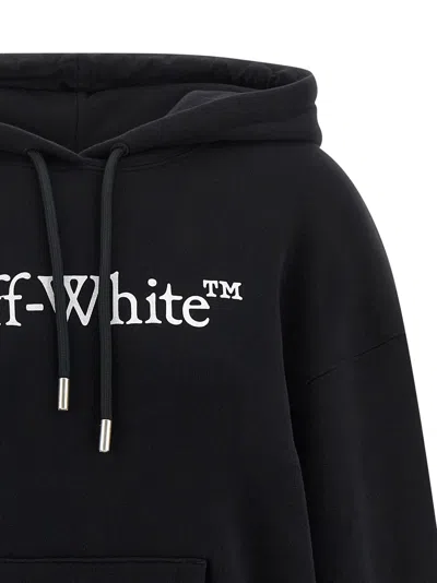 Off-white Big Logo Bookkish Hoodie In Black