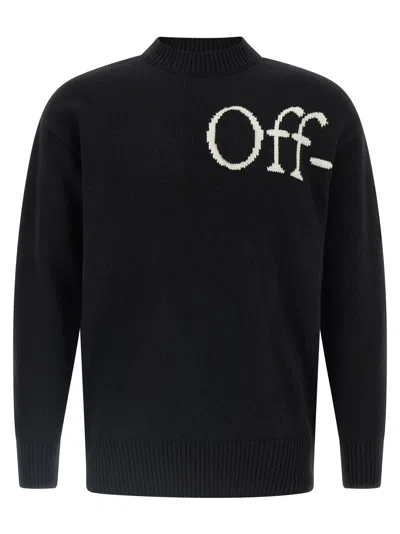 Off-white Bookish Shared Knit Crewneck In Black