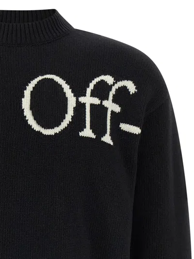 Off-white Bookish Shared Knit Crewneck In Black