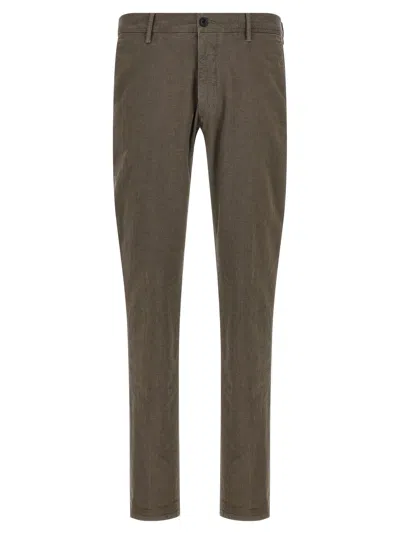 Incotex Tailored Check Trousers With Pockets And Loops In Brown
