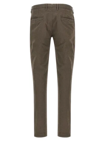 Incotex Tailored Check Trousers With Pockets And Loops In Brown