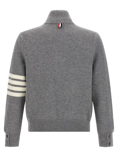 Thom Browne 4bar Half Zip Sweater Sweaters And Cardigans Gray In Gray