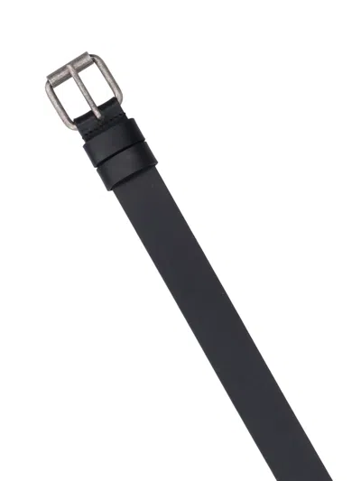 Aspesi Leather Belt In Black