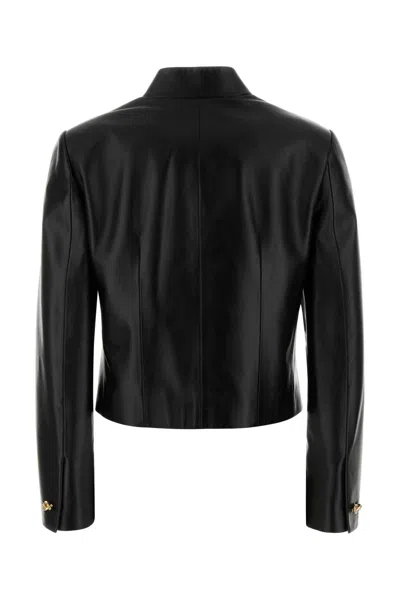 Bottega Veneta Soft Napa Lambskin Leather Jacket With Knot Buttons In Black
