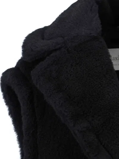 Max Mara Sleeveless Teddy Jacket In Alpaca And Wool Jackets And Coats Black In Brown