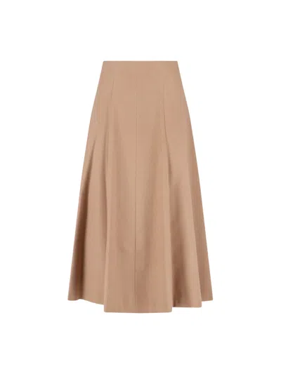Max Mara Camel Zibeline Camel Geneve Midi Skirt In Brown