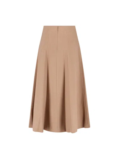 Max Mara Camel Zibeline Camel Geneve Midi Skirt In Brown