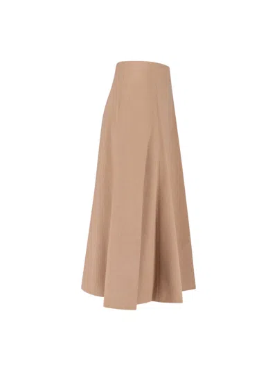 Max Mara Camel Zibeline Camel Geneve Midi Skirt In Brown