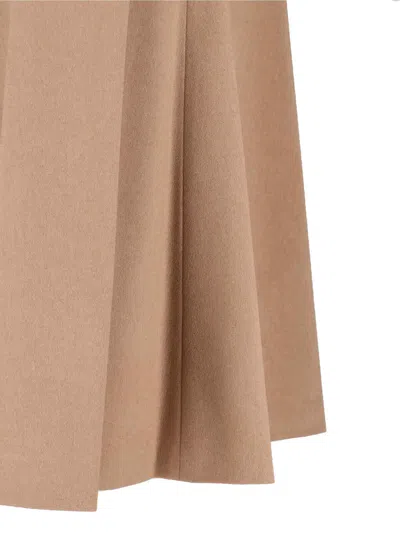 Max Mara Camel Zibeline Camel Geneve Midi Skirt In Brown