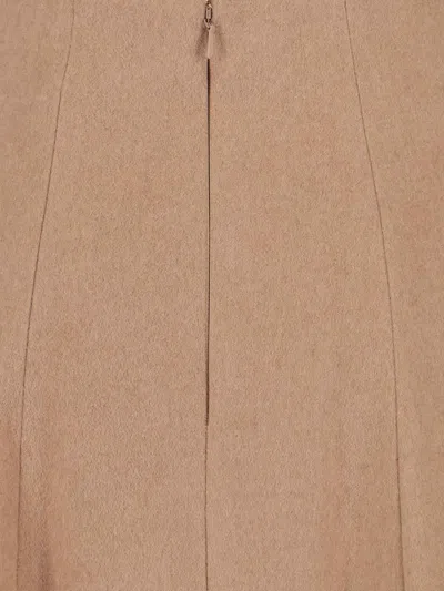 Max Mara Camel Zibeline Camel Geneve Midi Skirt In Brown