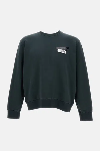 Mm6 Maison Margiela Mm6 By Maison Margiela Wool Taped Label Crewneck Sweater In Black