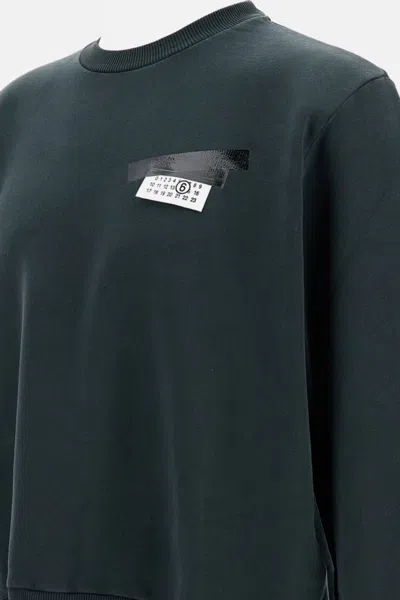 Mm6 Maison Margiela Mm6 By Maison Margiela Wool Taped Label Crewneck Sweater In Black
