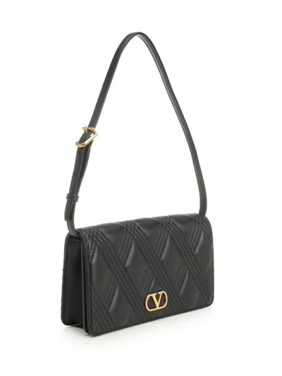 Valentino Quiltie 67 Mini Shoulder Bag In Quilted Nappa In Black