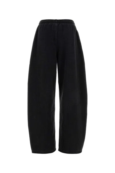 Alexander Wang Pantalone Jogging In Misto Cotone Nero Donna In Black