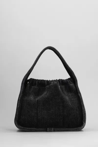 Alexander Wang Large Ryan Faded Rib Knit Hobo In Black