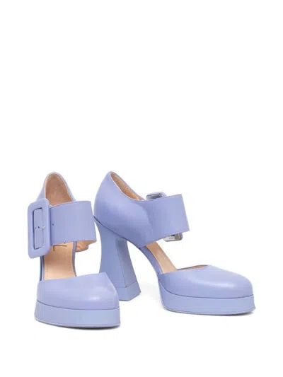 Agl Attilio Giusti Leombruni 110mm Buckle-strap Platform Pumps In Purple