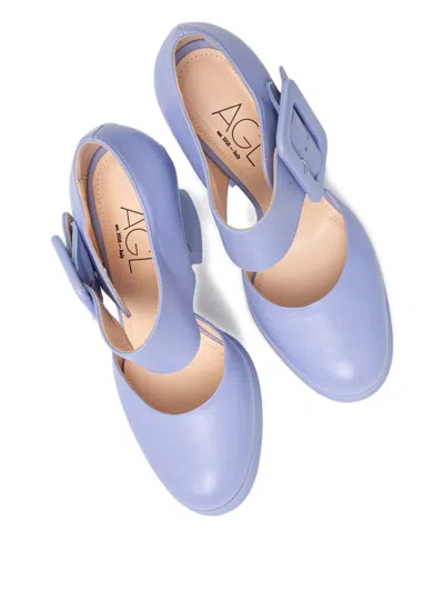 Agl Attilio Giusti Leombruni 110mm Buckle-strap Platform Pumps In Purple
