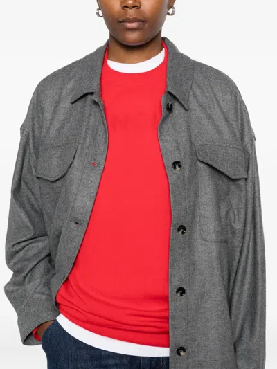 扣角领口袋夹克