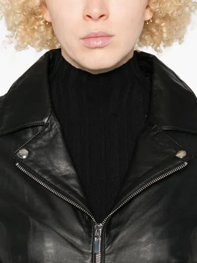 Studio Ar Kendall Leather Jacket In Black