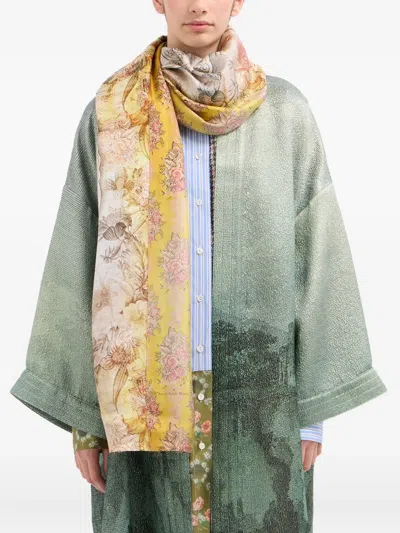 Pierre-louis Mascia Floral-pattern Scarf In Yellow