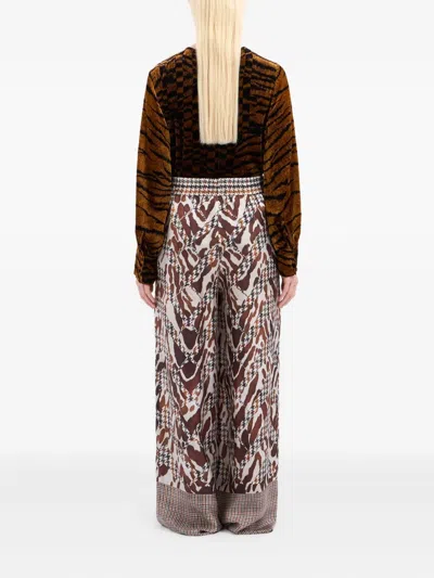 Pierre-louis Mascia Houndstooth-pattern Trousers In Brown