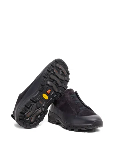 Zegna Navy Blue Leather And Suede Triple Stitch Monte Sneakers