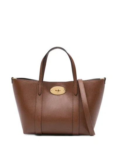 Mulberry Mini Leather Bayswater Tote Bag In Burgundy