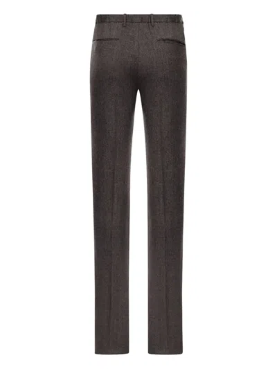 Incotex Cotton Straight-leg Trousers In Brown
