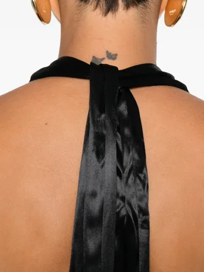 Marni Halterneck Satin Dress In Black