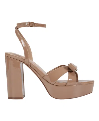 Marc Fisher Women's Daisee Block Heel Platform Sandals In Brown