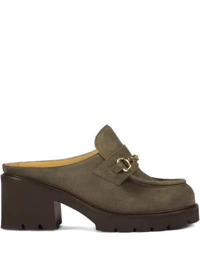 Doucal's Chain-embellished Mules In Green