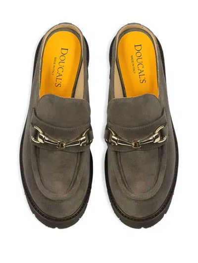 Doucal's Chain-embellished Mules In Green