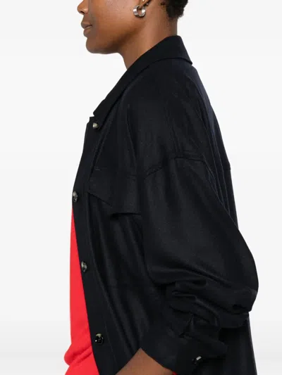 扣角领盖袋夹克