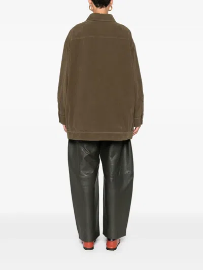 灯芯绒纽扣开合夹克