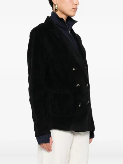 灯芯绒双排扣西装夹克