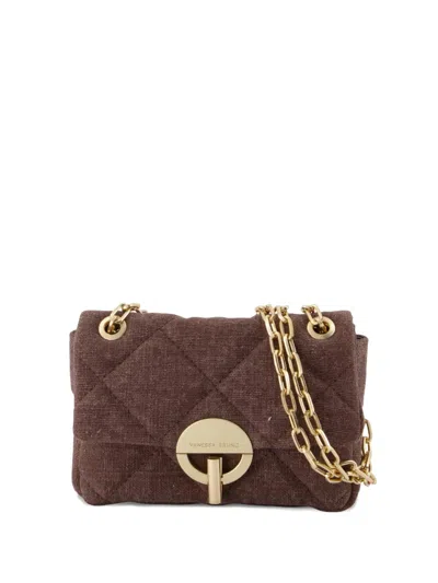 Vanessa Bruno Small Moon Quilted Chain-strap Shoulder Bag In Brown