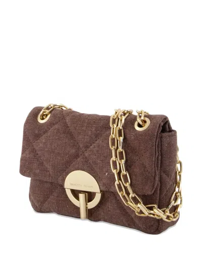 Vanessa Bruno Small Moon Quilted Chain-strap Shoulder Bag In Brown