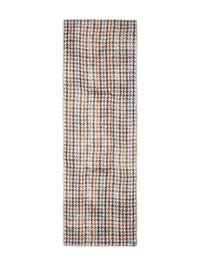Pierre-louis Mascia Houndstooth-pattern Scarf In Brown