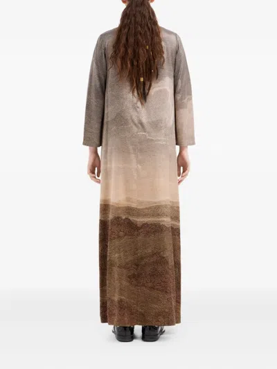 Pierre-louis Mascia Abstract-pattern Maxi Dress In Neutral