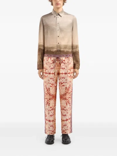 Pierre-louis Mascia Paisley-print Drawstring-waist Trousers In Multi